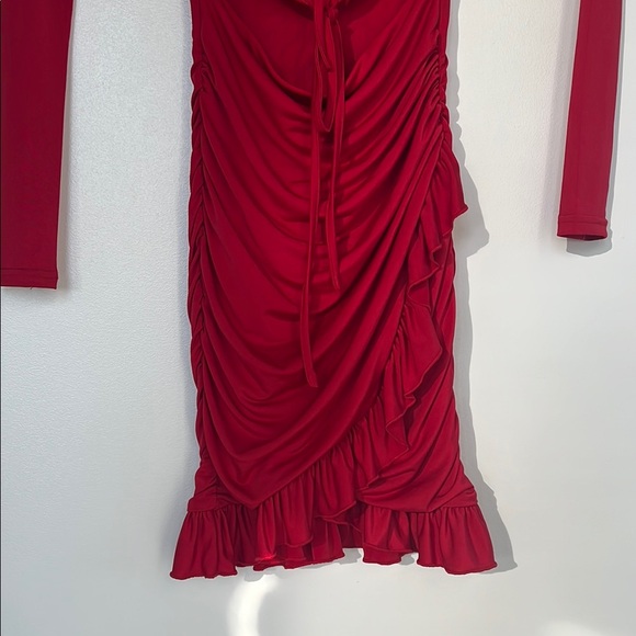 I.AM.GIA Red Ruched Bodycon Dress - Picture 3 of 6